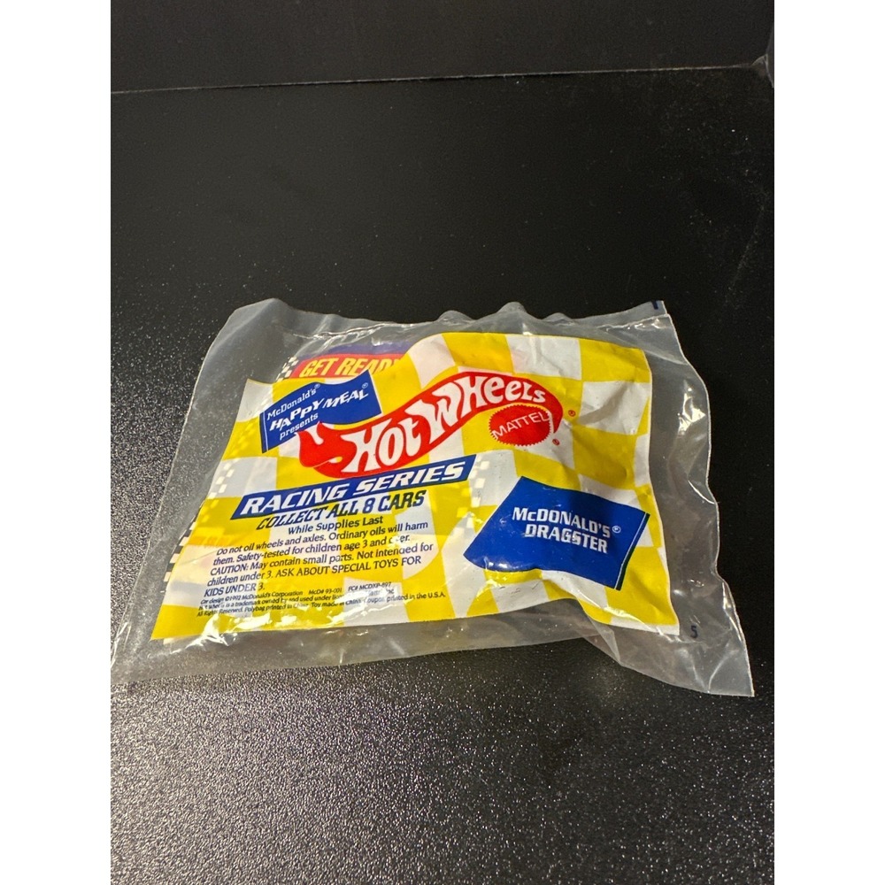 Vintage 1993 Hot Wheels McDonald's Dragster Racing Series Sealed Happy Meal Toy